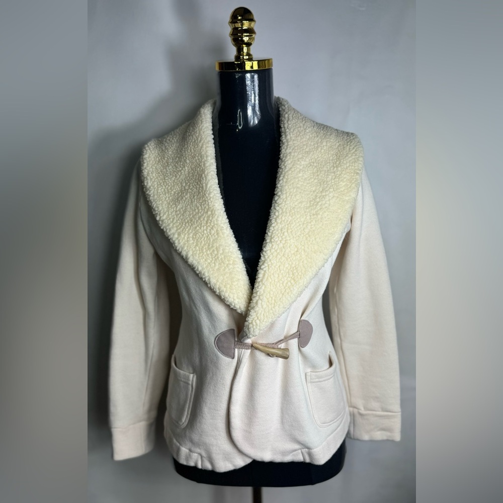Ralph Lauren Ivory Fleece Sherpa Shawl Collar Blazer Jacket Women's PS PP